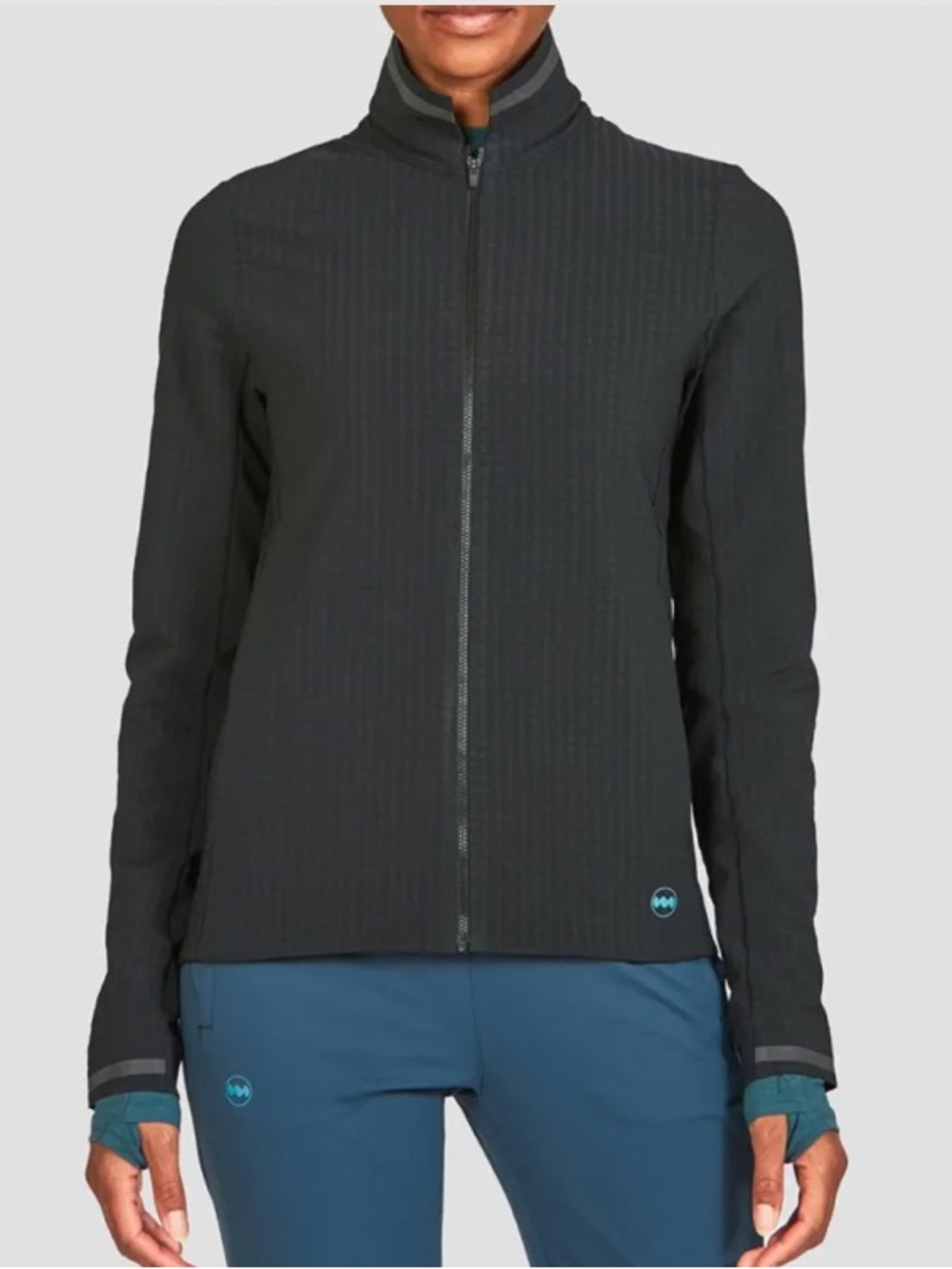 JANJI Stormrunner Fleece Jacket Black MEDIUM Running Front Zip